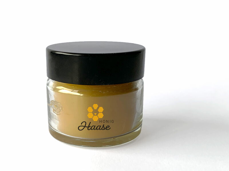 Logo Honig Haase auf einem Glas