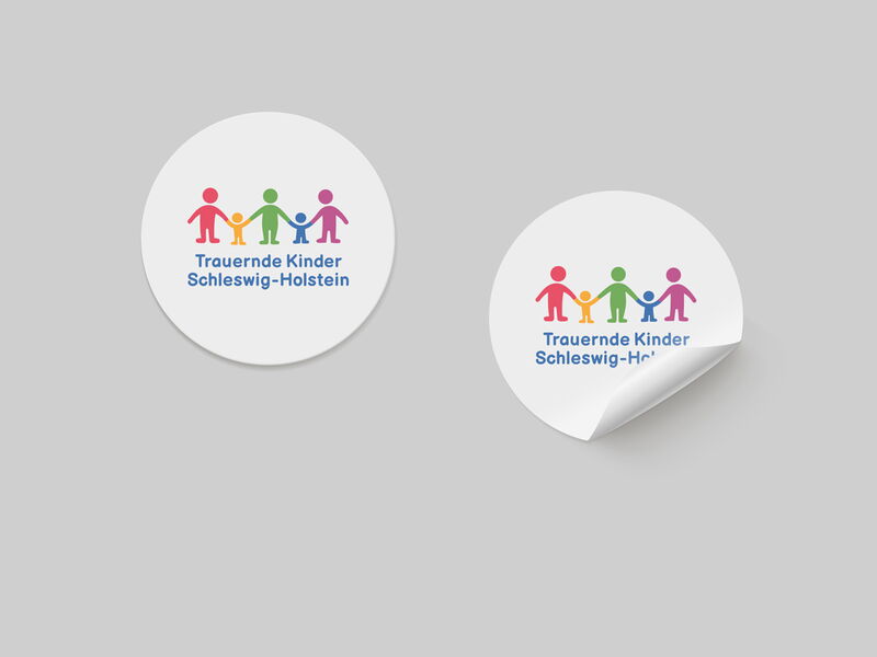 Runde Aufkleber Trauernde Kinder Schleswig-Holstein