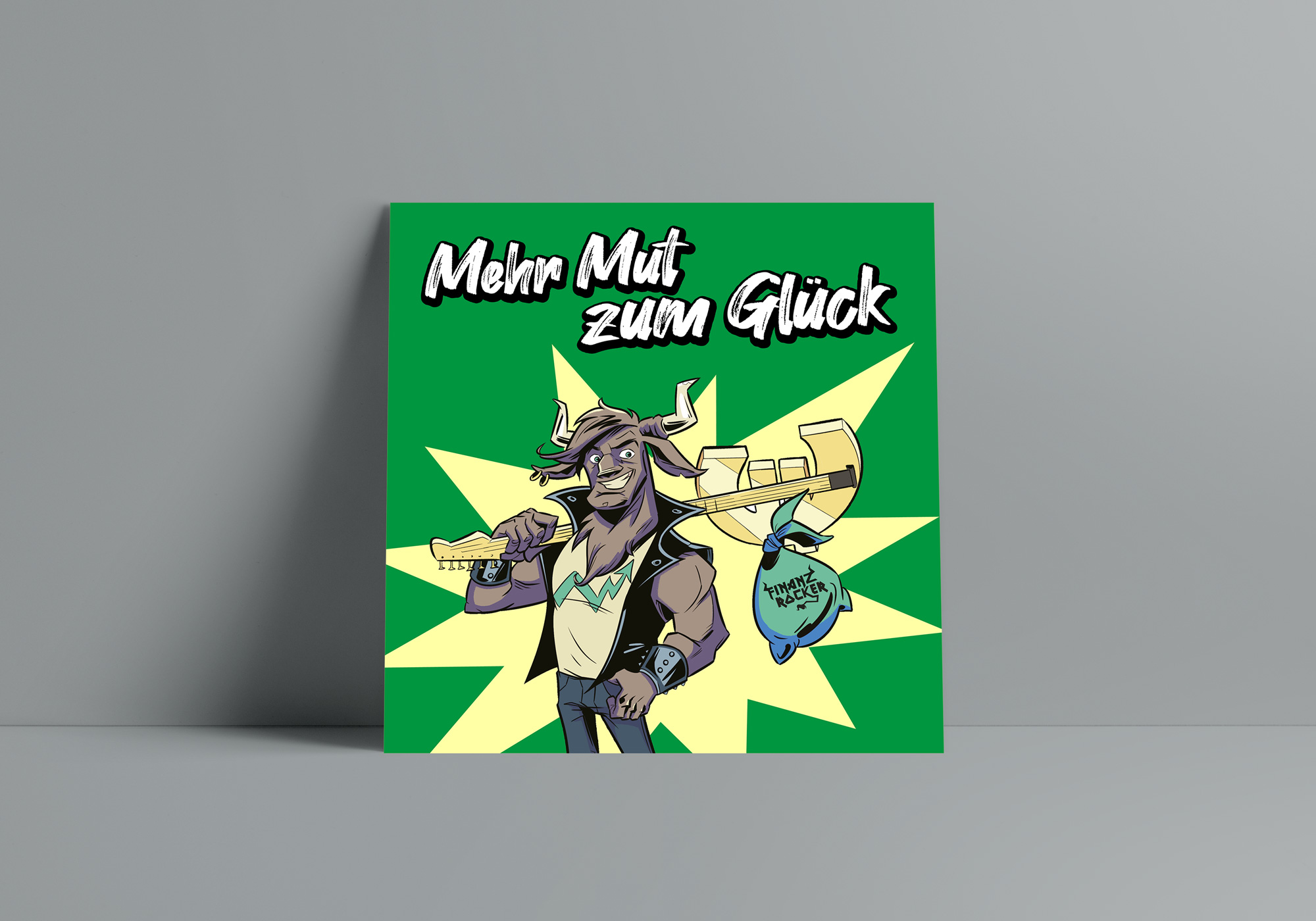 Grünes Podcastcover "Mehr Mut zum Glück"